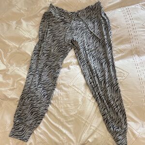 GAP Zebra Print Track Pants - Black and Gray